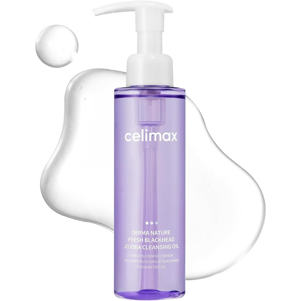 Celimax Derma Nature Fresh Blackhead Jojoba Cleansing Oil Lightweight Non Greasy Deep Pore Facial Cleanser Daily Makeup Remover 150 Milliliters