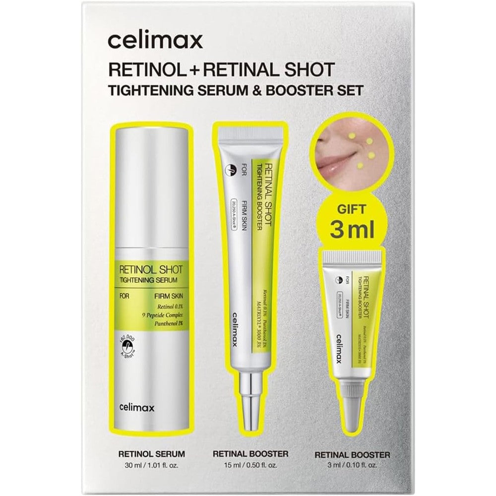 Celimax The Vita A Retinal Shot Tightening Booster And Retinol Serum Set Global Exclusive Containing Zero Point One Percent Retinal And Three Perce...
