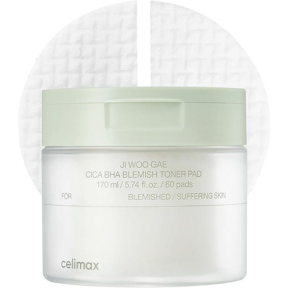 Celimax Ji Woo Gae Cica BHA Blemish Toner Pad With Centella Asiatica Extract For Acne Prone Skin Sixty Pads