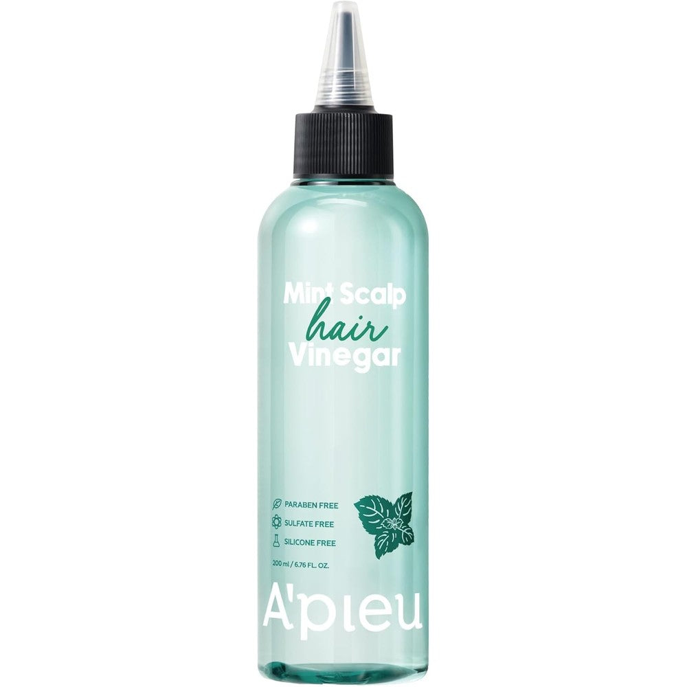 A'PIEU Mint Hair Vinegar Rinse For Cooling Dandruff And Buildup Removal Clarifying Scalp Treatment pH Balancing Korean Hair Care 200 Milliliters