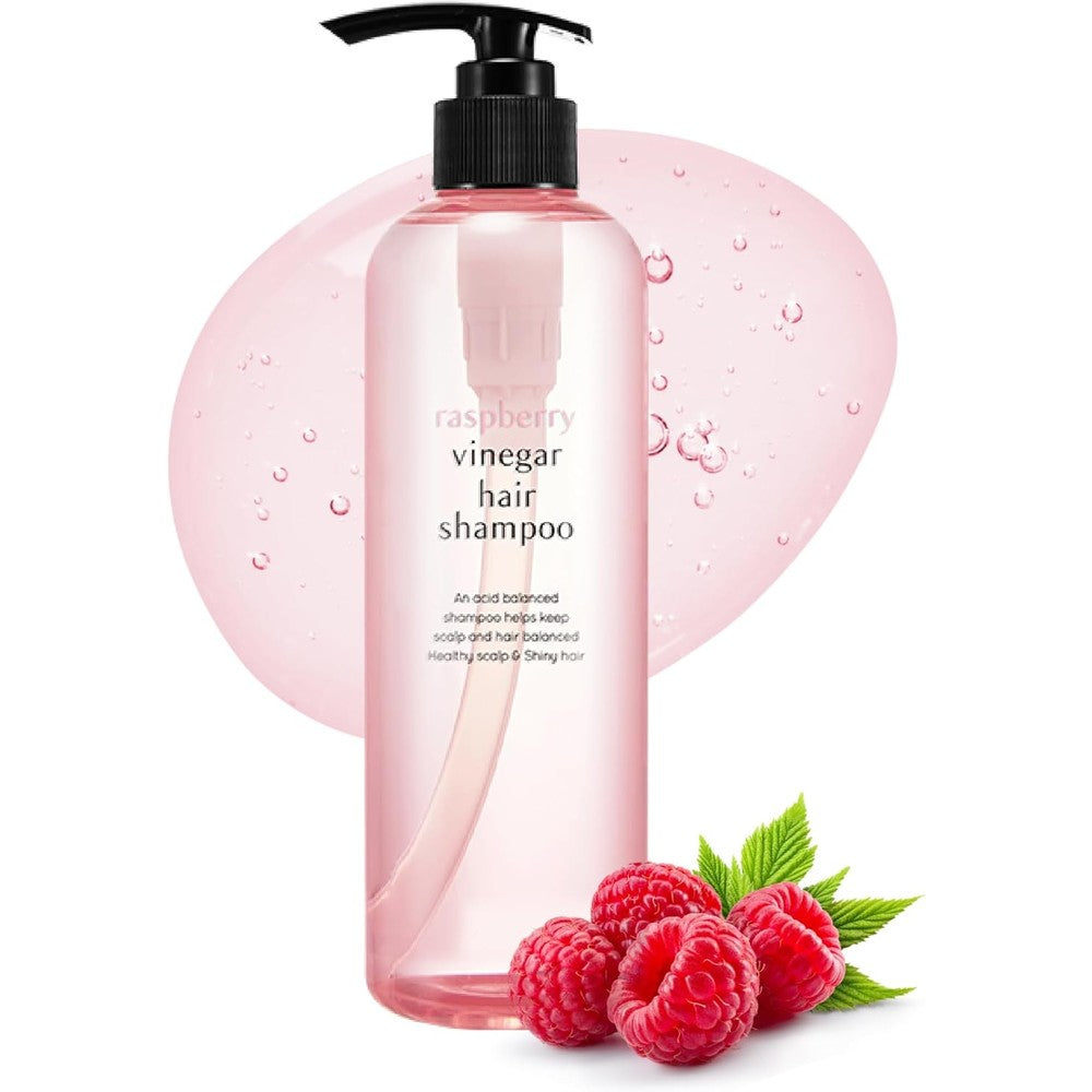 APieu Raspberry Vinegar Hair Shampoo Scalp Detox Clarifying Treatment For Shiny Hair 500 Milliliters