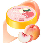 A'PIEU Honey & Milk Daily Lip Mask Peach Nourishing Overnight Korean Lip Treatment With Propolis And Royal Jelly For Dry Chapped Lips