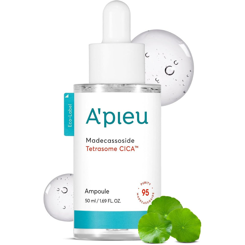 A'PIEU Madecassoside Tetrasome Cica Face Serum Ampoule For Skin Barrier Repair And Calming Care 1.69 Fluid Ounce