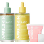 APRILSKIN 3-Second Duo And Facial Pads Skincare Set For Breakouts And Luminous Glow Total 7.76 Ounce 2 Bottles And 60 Count