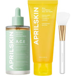 APRILSKIN Ultimate Peel And Soothe Serum Duo With Mugwort Centella Serum Three Point Eight Eight Ounces And Calendula Flower Infused Facial Peel Of...
