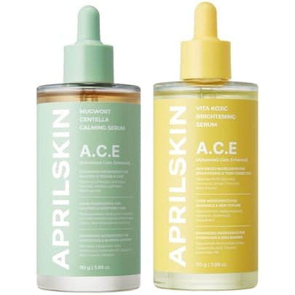 APRILSKIN 3-SECOND Soothing And Brightening Serum Duo Including Mugwort Centella Serum 110 Grams And Vita Kojic Serum 110 Grams