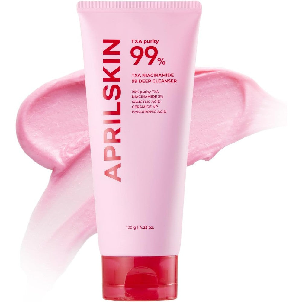 Aprilskin TXA Niacinamide 99 Pore Care Pink Bubble Gum Deep Cleanser For Blackhead Cleansing And Skin Brightening 4.23 Fluid Ounces