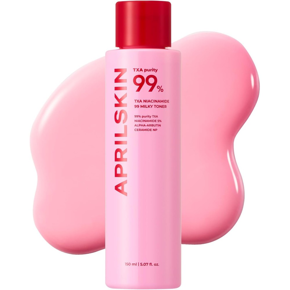 Aprilskin TXA And Niacinamide 99 Pink Milky Toner High Purity Brightening And Deep Moisturizing Cream Toner For Dull Skin 5.07 Fluid Ounce