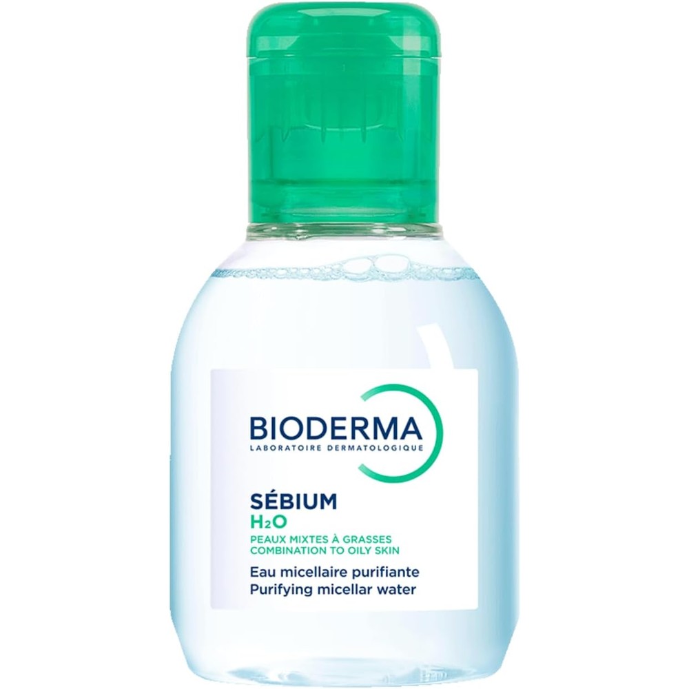 Bioderma Sebium H2O Purifying Micellar Cleansing Water And Makeup Removing Solution For Combination To Oily Skin 100 Milliliters