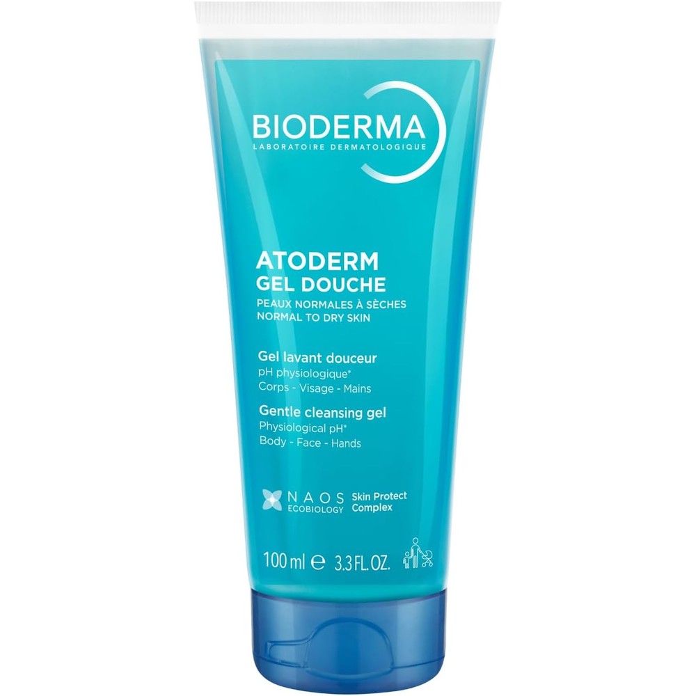Bioderma Atoderm Hydrating Shower Gel Moisturizing Face And Body Cleanser For Normal To Dry Sensitive Skin 100 Milliliters