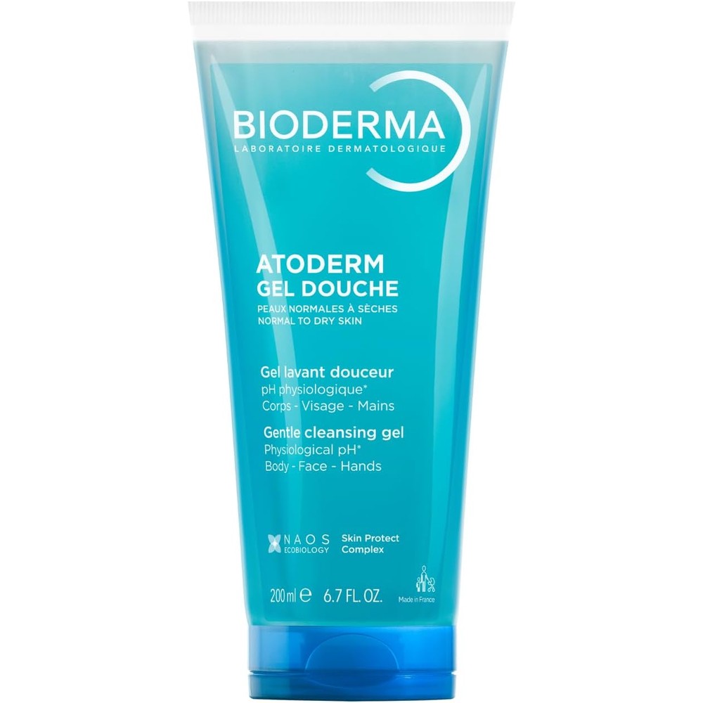 Bioderma Atoderm Hydrating Shower Gel Moisturizing Face And Body Cleanser For Normal To Dry Sensitive Skin 200 Milliliters