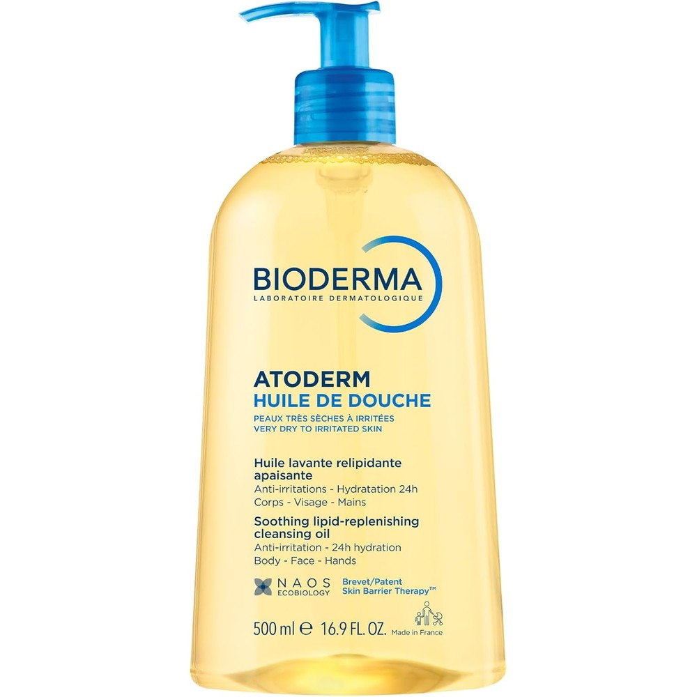Bioderma Atoderm Shower Oil Cleansing Oil For Face And Body Nourishing Cleansing Oil For Dry To Atopic Sensitive Skin 500 Milliliters