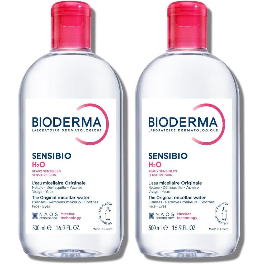Bioderma Sensibio H2O Micellar Water Makeup Remover And Cleanser For Sensitive Skin 500 Milliliters
