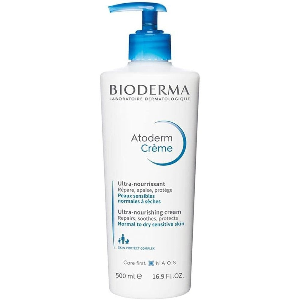 Bioderma Atoderm Cream Hydrating Body Lotion Ultra Nourishing Moisturizer For Normal To Dry Sensitive Skin 500 Milliliters