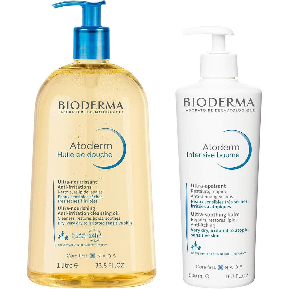 Paravostra Bioderma Atoderm Shower Oil Cleansing Oil For Face And Body Nourishing Cleanser For Dry To Atopic Sensitive Skin 1 Liter