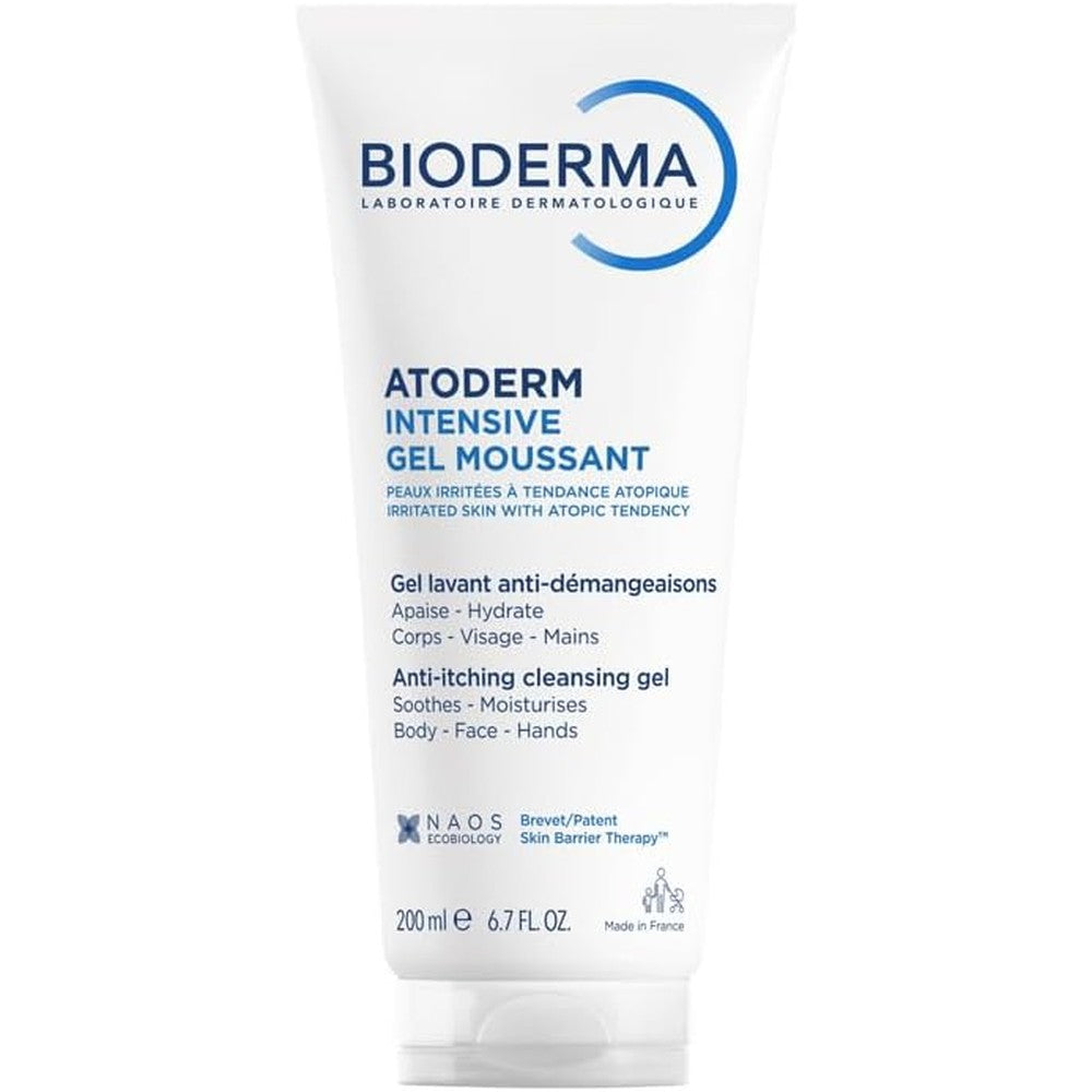 Bioderma Atoderm Intensive Foaming Gel Ultra Soothing Cleanser For Dry Sensitive Skin 200 Milliliters