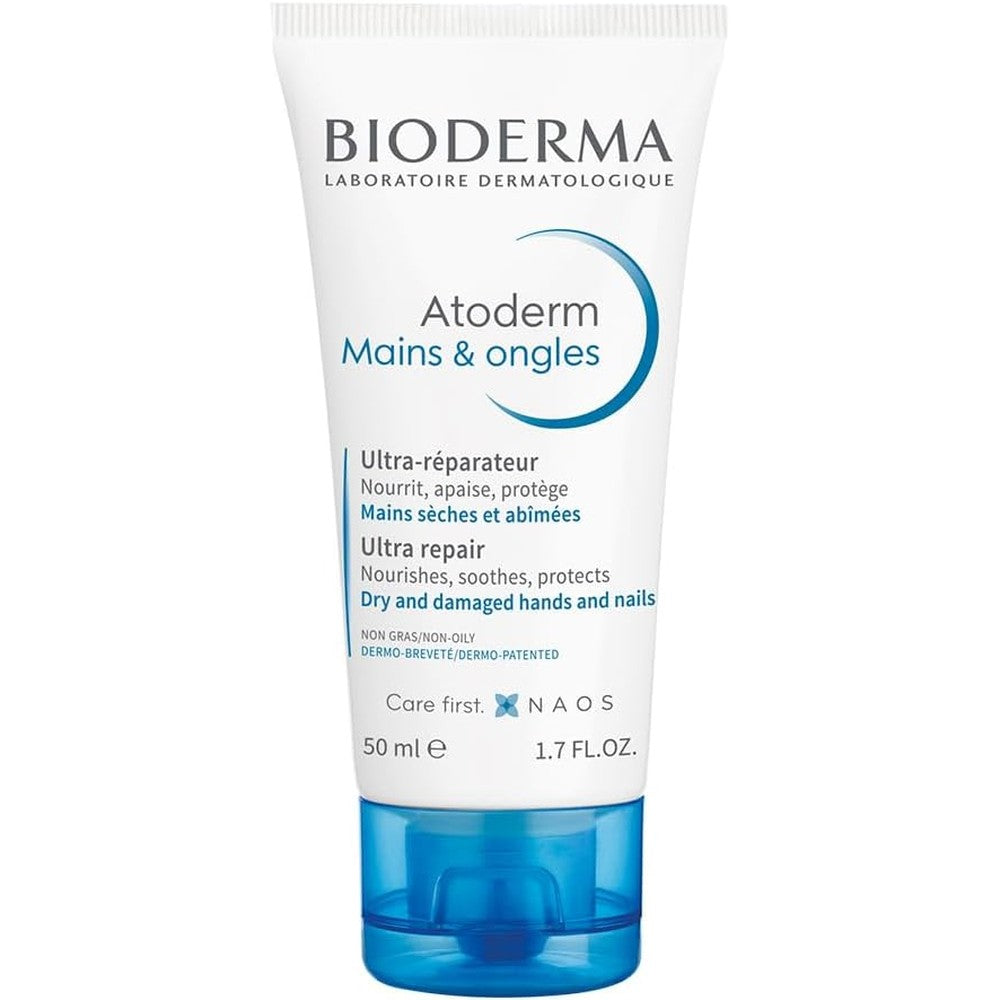 Bioderma Atoderm Hands And Nails Cream Nourishing And Restoring Hand Care For Dry And Sensitive Skin 50 Milliliters