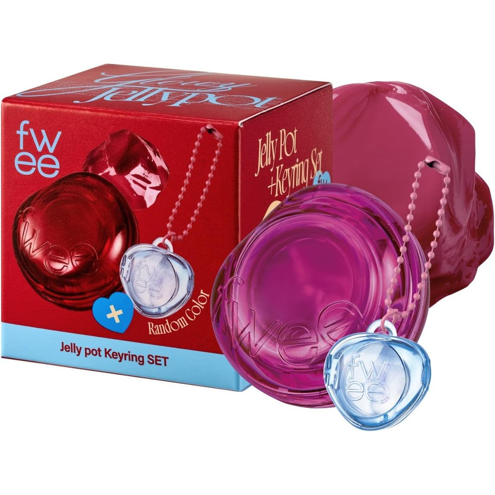 Fwee Glowy Jelly Pot And Keychain Set Dewy Jelly Lip And Blush Color Tinted Glow Jelly Balm Compote Mauve Berry Zero Point One Four Ounce
