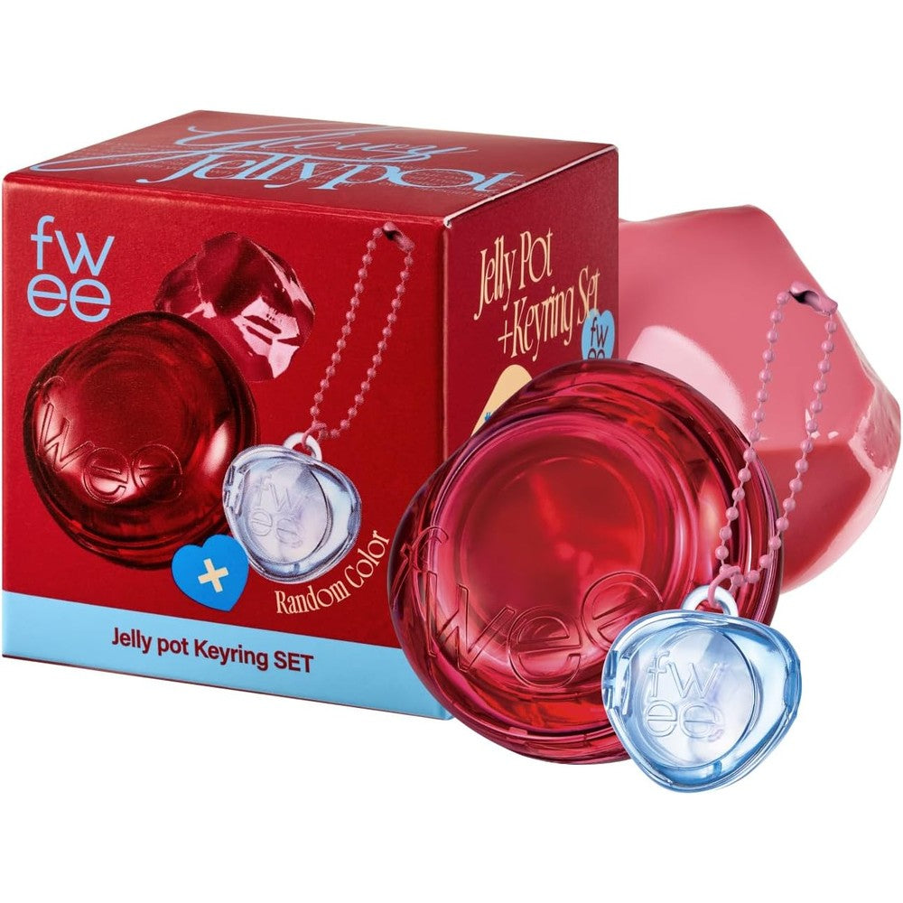 Fwee Glowy Jelly Pot And Keychain Set Dewy Lip And Cheek Blush Color Tinted Glow Jelly Balm Mellow Mango Natural Coral Zero Point One Four Ounce
