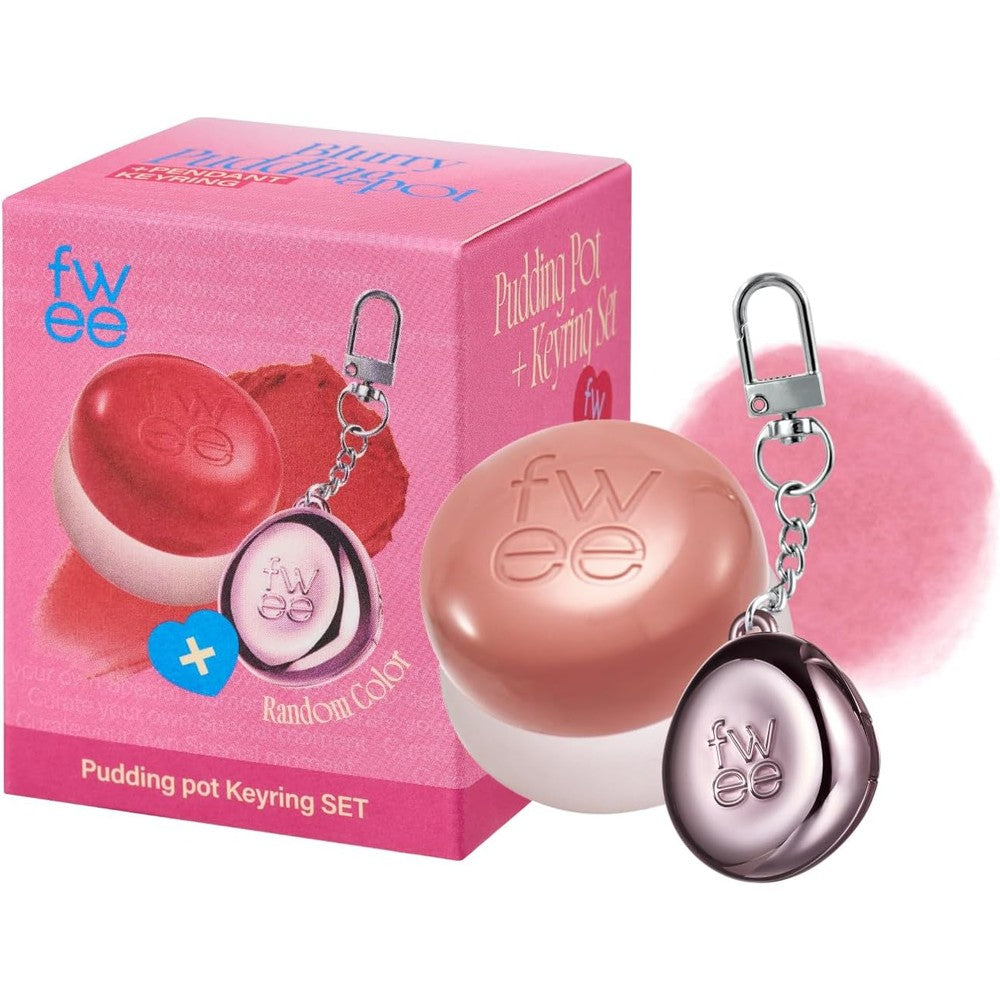 Fwee Blurry Pudding Pot And Keychain Set Airbrushed Blush And Lip Color Long Lasting Soft Matte Makeup Oh Cool Pink Zero Point One Seven Ounce