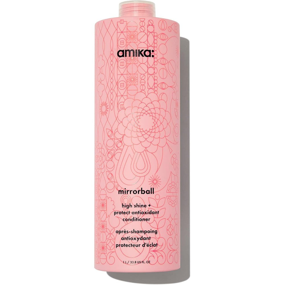 Amika Mirrorball High Shine And Protect Antioxidant Conditioner front view for radiant hair.