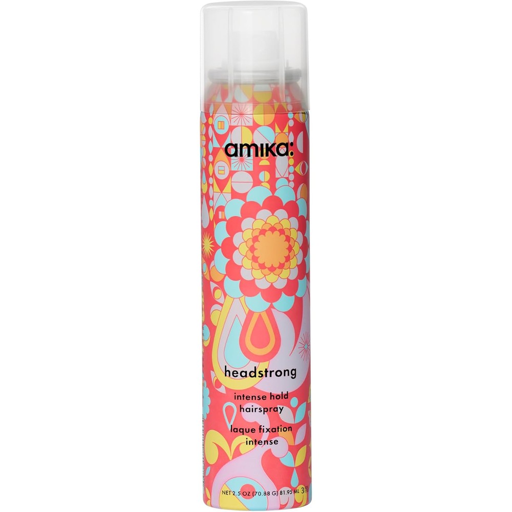 Amika Headstrong Intense Hold Hairspray 2.5 Ounce front view travel bottle