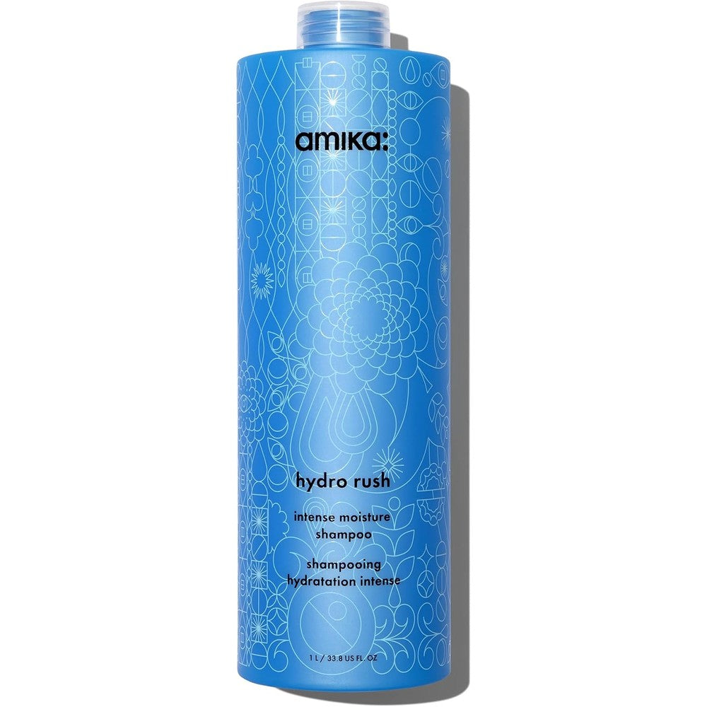 Amika Hydro Rush Intense Moisture Shampoo 1000ml front view bottle
