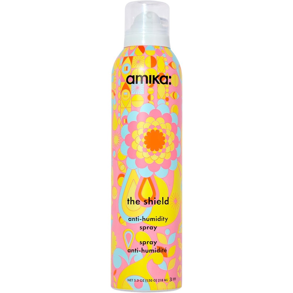 Amika The Shield Anti-Humidity Spray Lightweight Invisible Heat Protection Spray With UV Filters For Smooth Frizz Free Hair 5.3 Ounce
