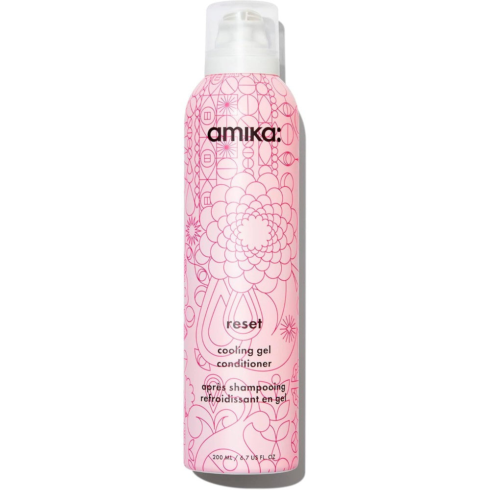 Amika Reset Cooling Gel Conditioner front view bottle on plain background
