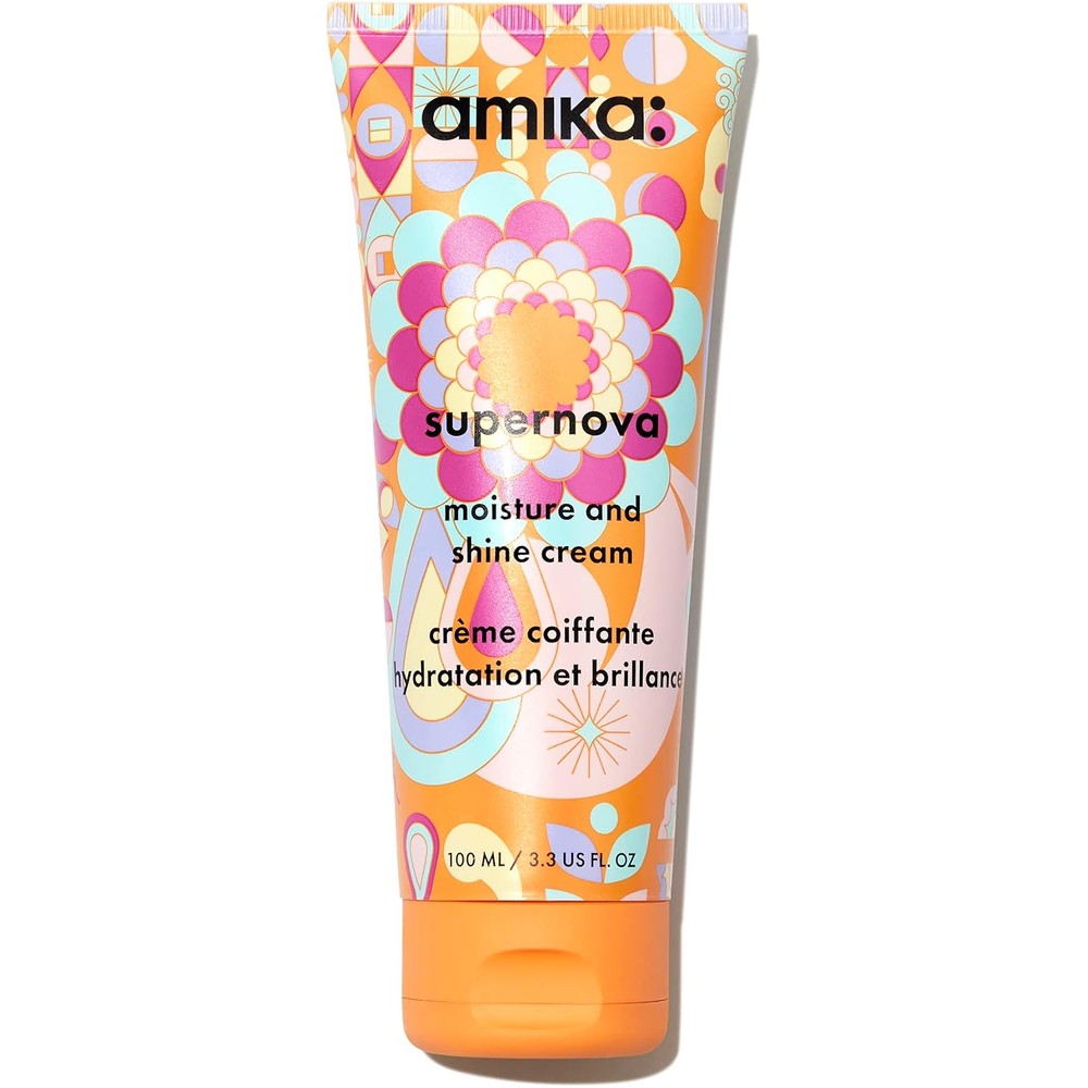 Amika Supernova Moisture And Shine Cream Weightless Leave In Styling Hair Cream For Frizz Control And Radiant Smoothness 3.3 Fluid Ounce