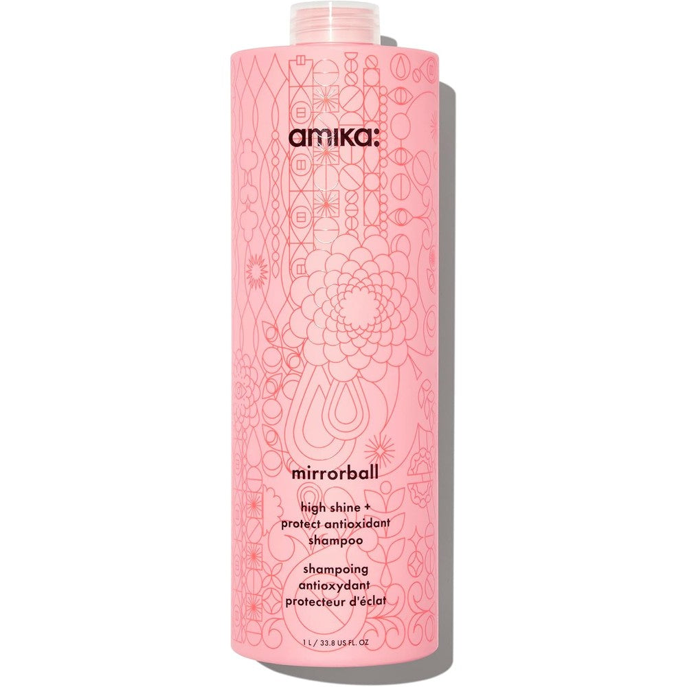 Amika Mirrorball High Shine And Protect Antioxidant Shampoo 1000ml front view bottle