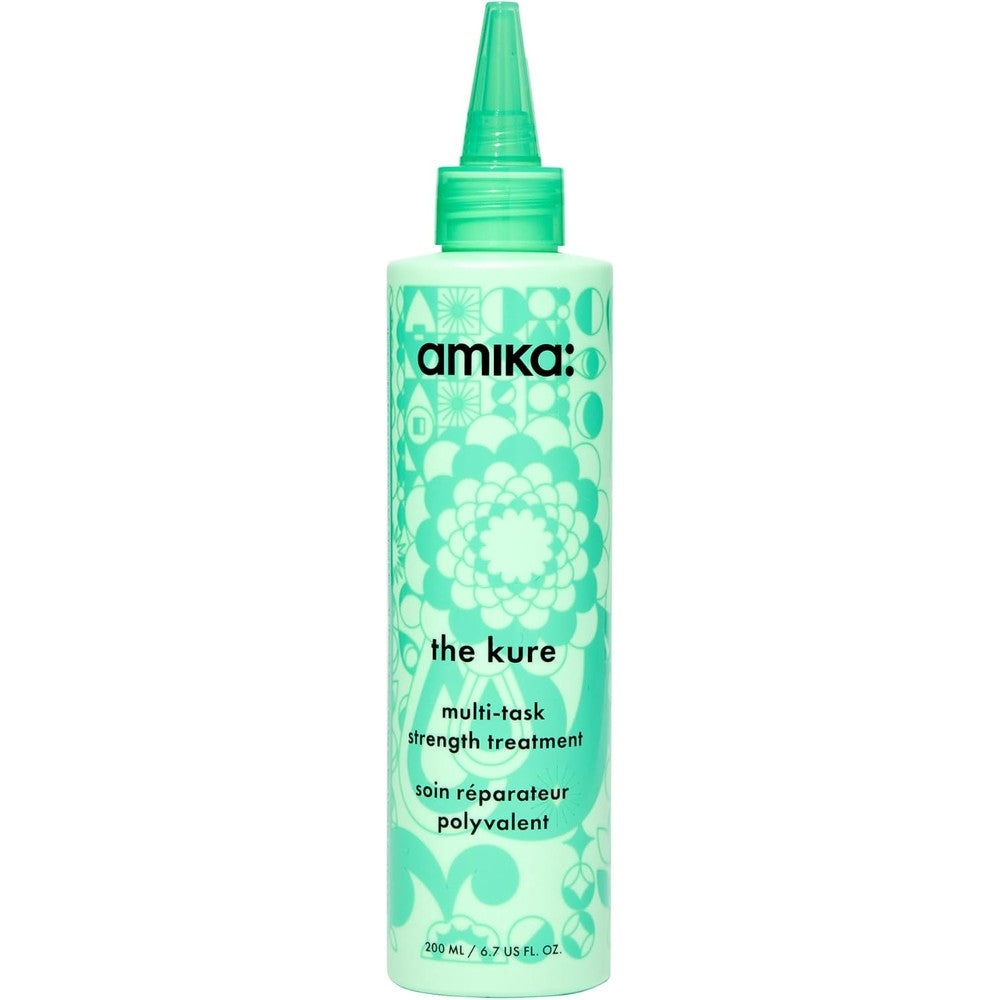 Amika The Kure Multi Task Strength Repair Treatment front view bottle for hair strengthening