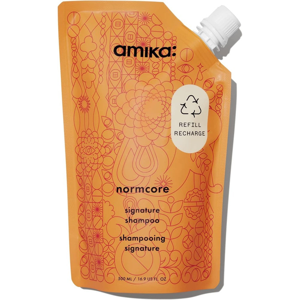 Amika Normcore Signature Shampoo 500ml refill pouch front view