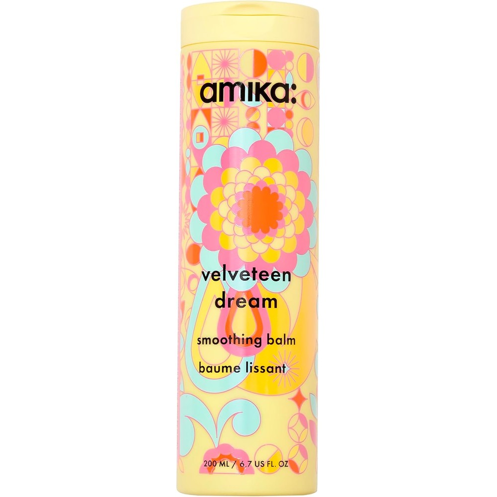 Amika Velveteen Dream Smoothing Balm Anti Frizz Styling Cream With Heat Protection And UV Filters For Frizzy Hair 6.7 Fluid Ounce
