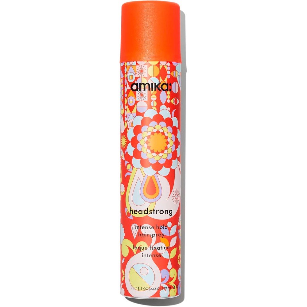 Amika Headstrong Intense Hold Hairspray Fast Drying Flake Free Humidity Resistant Freezing Spray For All Hair Types 8.2 Ounce