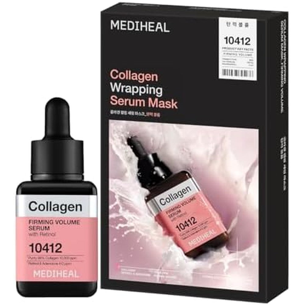 Mediheal Collagen Firming Volume Serum and Mask Duo Set front packaging showcasing the authentic USA imported anti-aging skincare products.