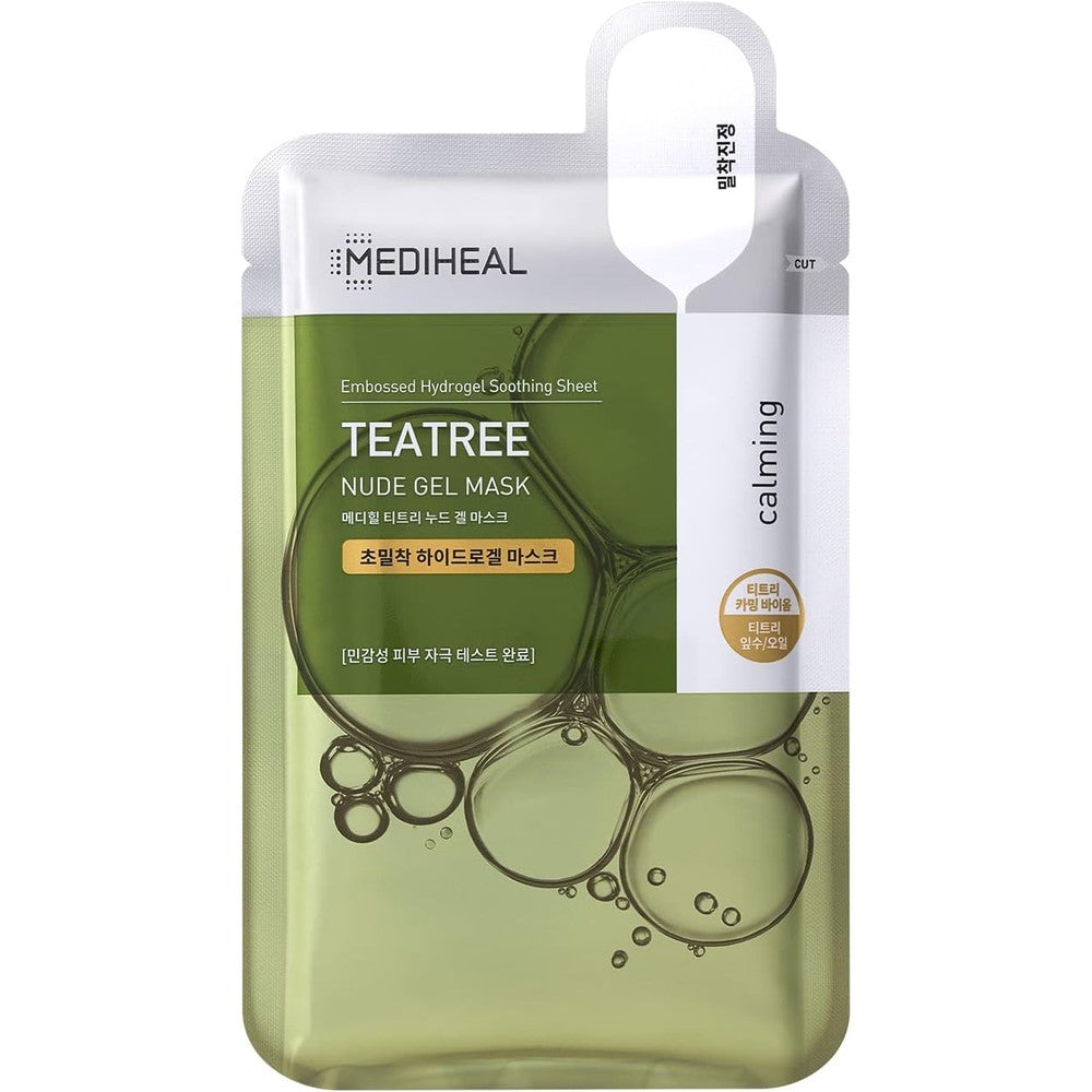 Mediheal Calming Teatree Nude Gel Mask For Sensitive And Dry Skin Korean Skincare 10 Count