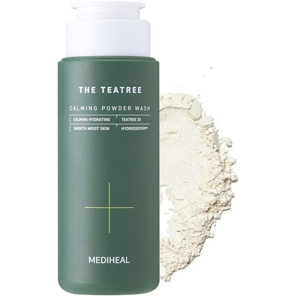 Mediheal Teatree Calming Powder Wash Hydrating Daily Facial Cleanser For Blackhead Removal One Point Seven Six Ounce