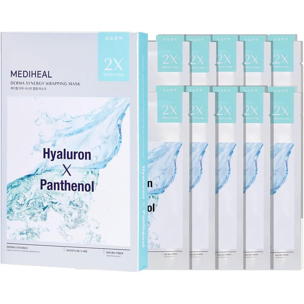 MEDIHEAL Derma Synergy Wrapping Mask For Moisturizing Barrier With Hyaluron And Panthenol Ten Pack