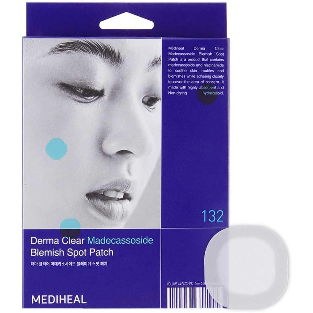 MEDIHEAL Derma Clear Madecassoside Blemish Spot Patch For Acne Protection And Fast Healing With Niacinamide 132 Count