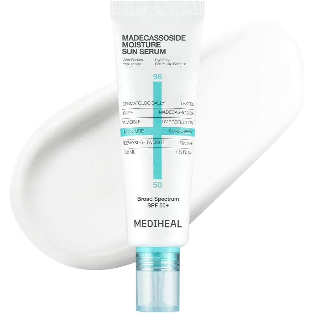Mediheal Madecassoside Moisture Sun Serum front packaging view hydrating Korean sunscreen