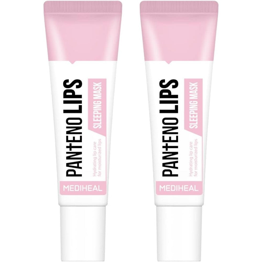 Mediheal Pantenolips Sleeping Mask Intensive Overnight Lip Care Light Weighted Colorless Gel Type Twin Pack Containing Two Ten Milliliter Tubes