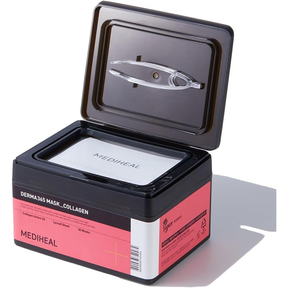 MEDIHEAL Derma 365 Daily Firming Mask For Skin Lifting And Moisturizing With Collagen Active Three X Thirty Sheets