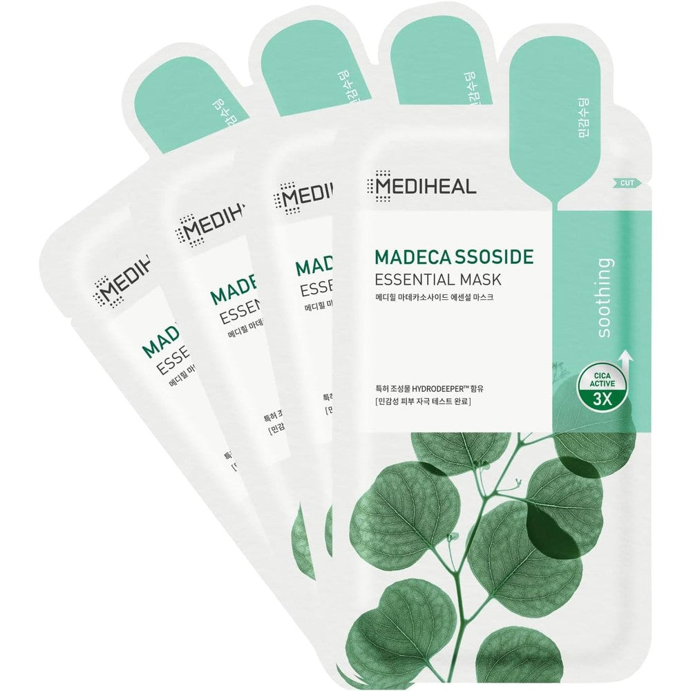 Mediheal Madecassoside Essential Face Mask For Sensitive And Blemish Prone Skin Hydrating And Soothing Sheet Mask Four Sheets