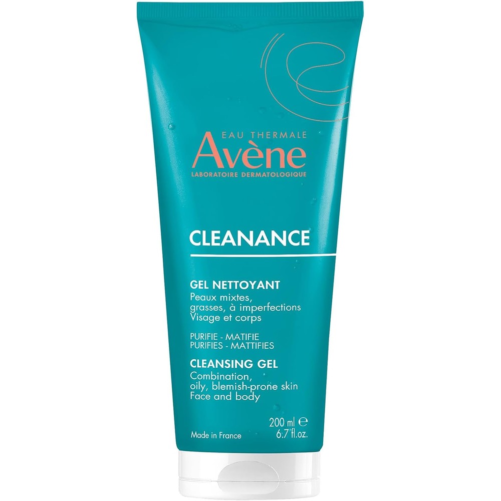 Eau Thermale Avene Cleanance Cleansing Gel Soap Free Face And Body Wash For Oily And Acne Prone Skin 200 Milliliters