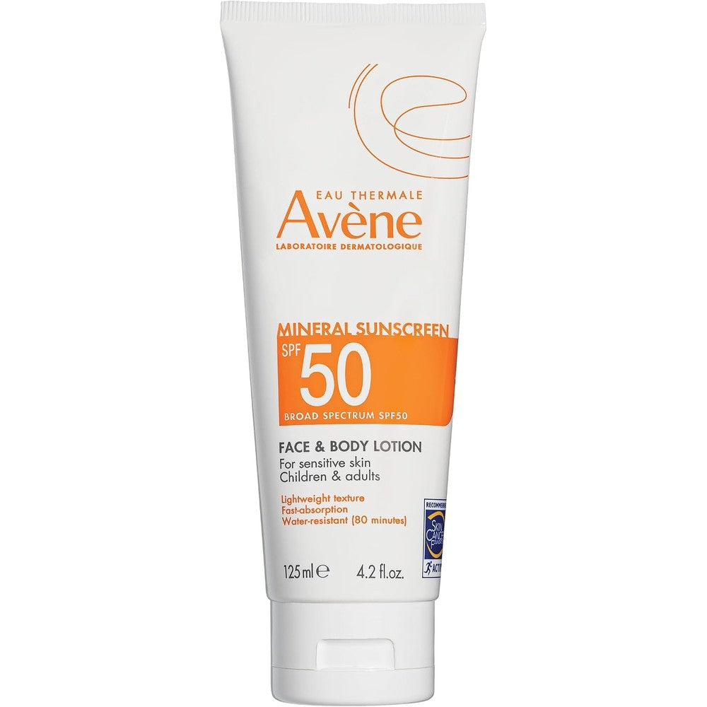 Avène Sheer Mineral Sunscreen Broad Spectrum SPF 50 Face And Body Lotion 4.23 Fluid Ounce Imported From USA