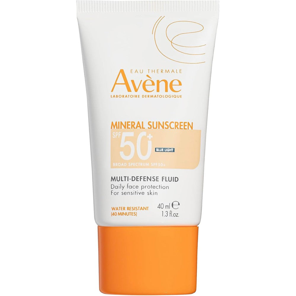 Avène Mineral Sunscreen Multi-Defense Fluid Tinted SPF 50 Plus for Sensitive Skin, Broad Spectrum Protection, 1.3 Fluid Ounces