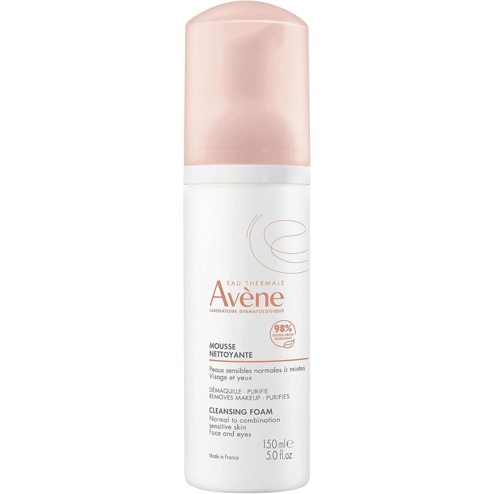 Avène Eau Thermale Cleansing Foam Face Wash For Normal To Combination Sensitive Skin 150 Milliliters