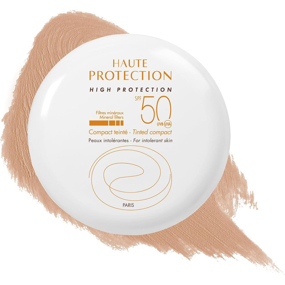 Avene High Protection Mineral Tinted Compact SPF 50 Broad Spectrum Sunscreen For Sensitive Skin 10 Grams