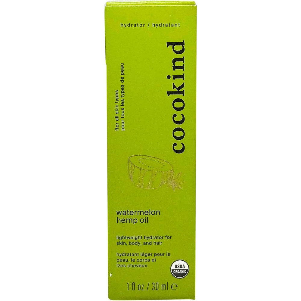 Cocokind Organic Watermelon Hemp Oil Hydrator front view facial oil for deep hydration